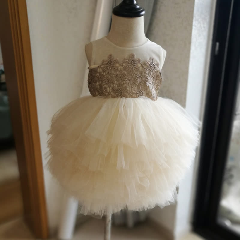 [Archive Sale] Mesh Applique Sleeveless Midi Dresses - image 1