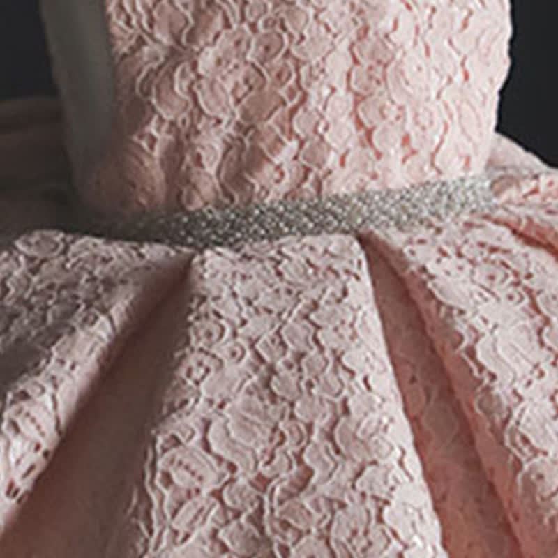 Chemical Fiber Blend Lace Bow Sleeveless Mid-long Dresses - image 7