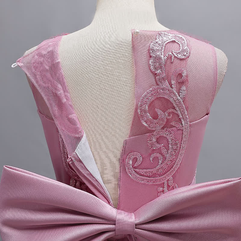 Mesh Lace Bow Sleeveless Maxi Dresses - image 8