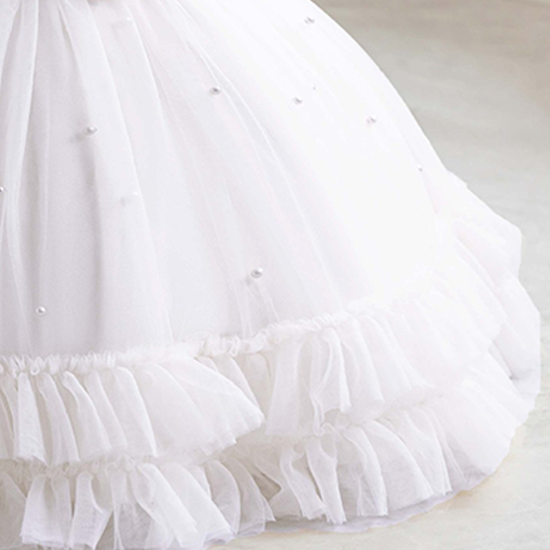 Mesh Rosette Folds Sequins Short Sleeve Mid-long Dresses - image 9