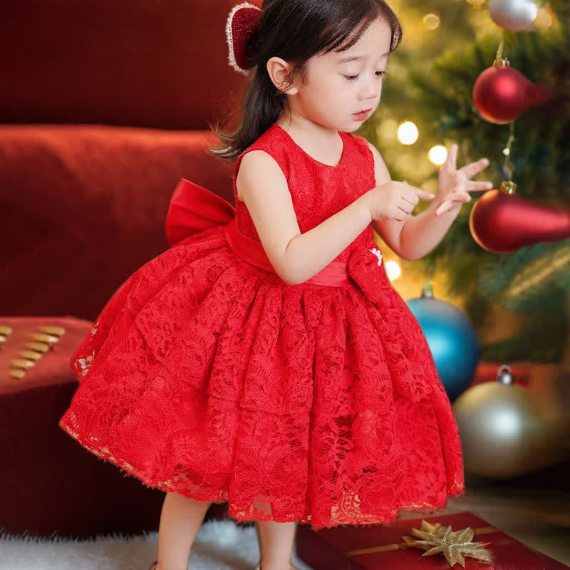 Lace Bow Sleeveless Midi Dresses - image 5