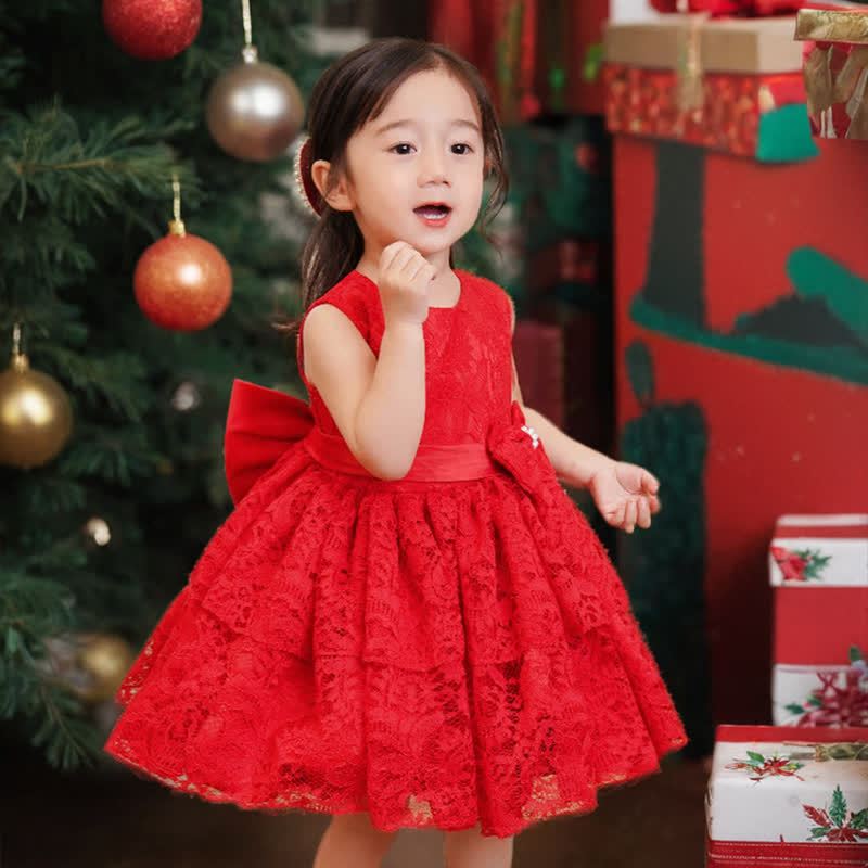 Lace Bow Sleeveless Midi Dresses - image 7