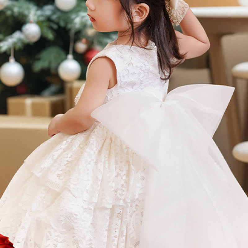 Lace Bow Sleeveless Midi Dresses - image 2