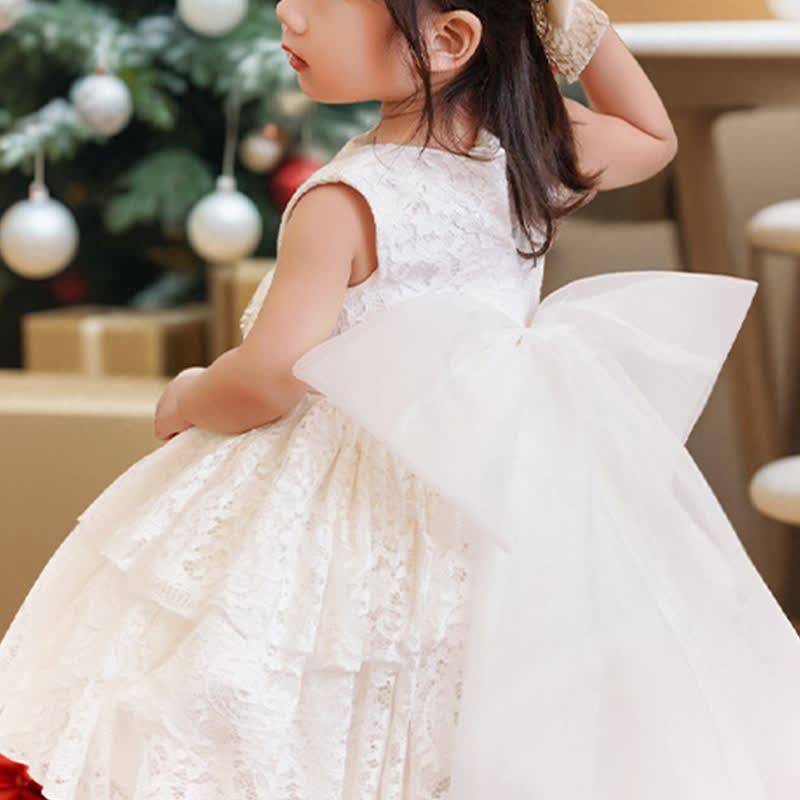 Lace Bow Sleeveless Midi Dresses - image 2