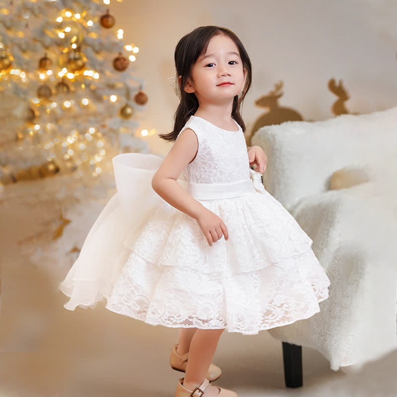 Lace Bow Sleeveless Midi Dresses - image 3