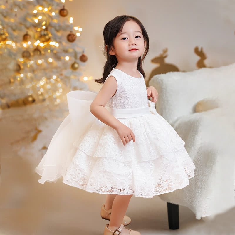 Lace Bow Sleeveless Midi Dresses - image 3