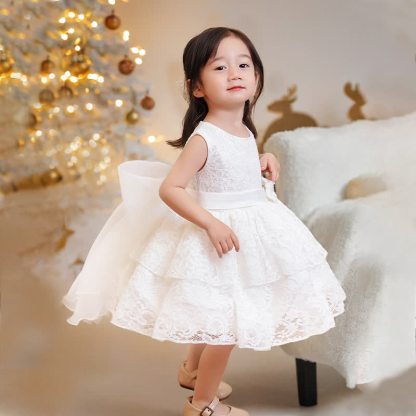 Lace Bow Sleeveless Midi Dresses - image 3