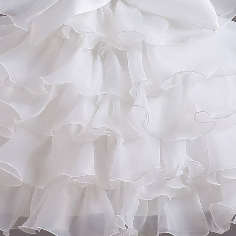 Organza Folds Sequins Bow Short Sleeve Mid-long Dresses - image 7