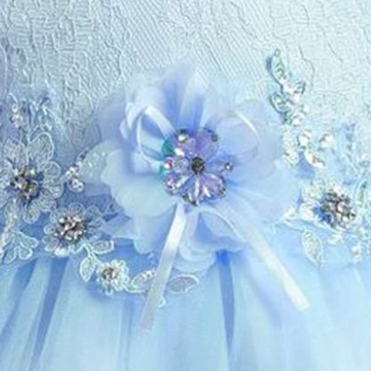 Organza Lace Bow Rosette Short Sleeve Maxi Dresses - image 27