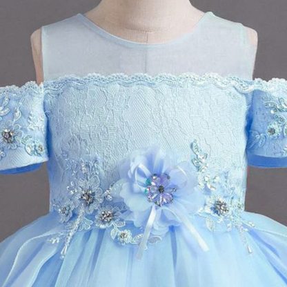 Organza Lace Bow Rosette Short Sleeve Maxi Dresses - image 28