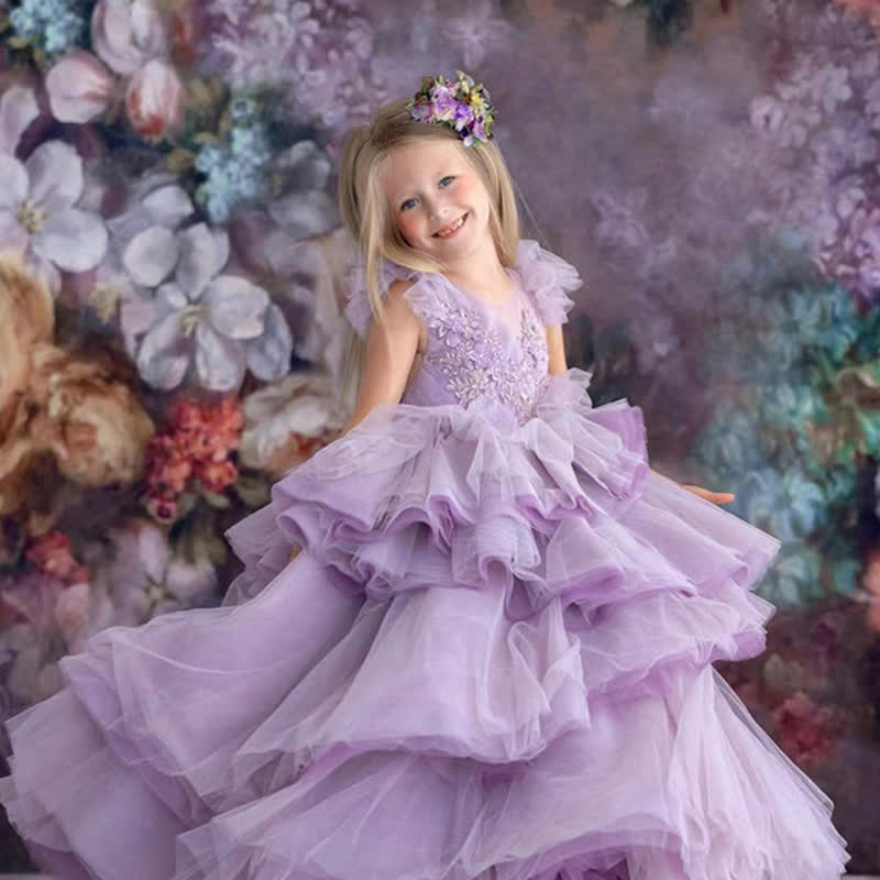 Mesh Folds Rosette Sleeveless Maxi Dresses - image 7