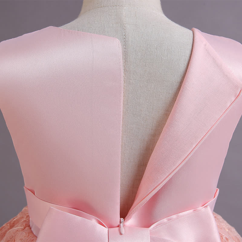 Satin Lace Bow Sleeveless Mid-long Dresses - image 5