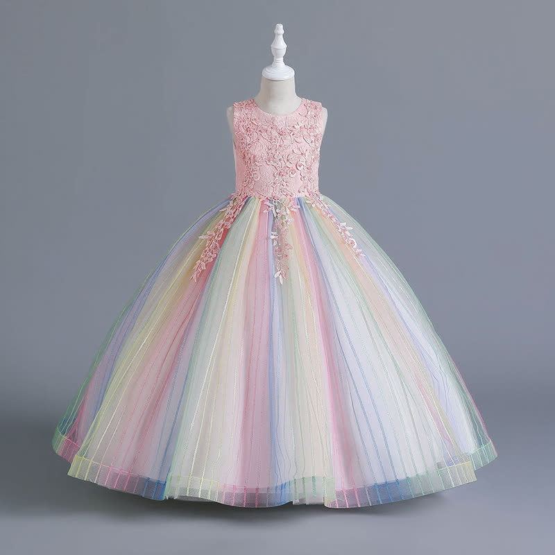 Chemical Fiber Blend Stitching Lace Sleeveless Maxi Dresses - image 2