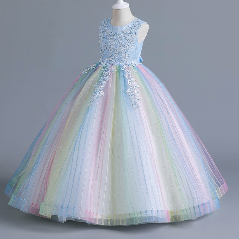 Chemical Fiber Blend Stitching Lace Sleeveless Maxi Dresses - image 12