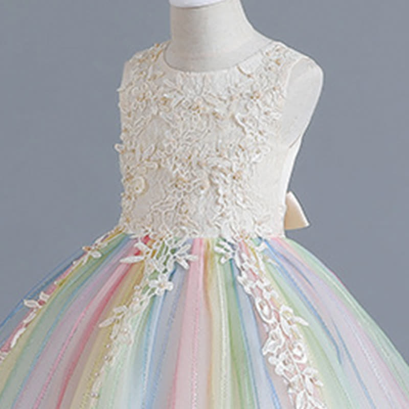 Chemical Fiber Blend Stitching Lace Sleeveless Maxi Dresses - image 7