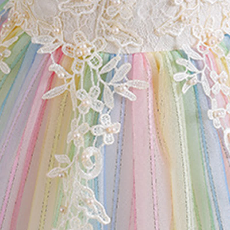 Chemical Fiber Blend Stitching Lace Sleeveless Maxi Dresses - image 4