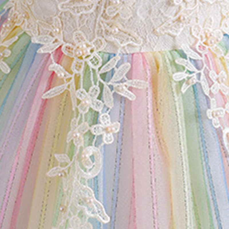 Chemical Fiber Blend Stitching Lace Sleeveless Maxi Dresses - image 4