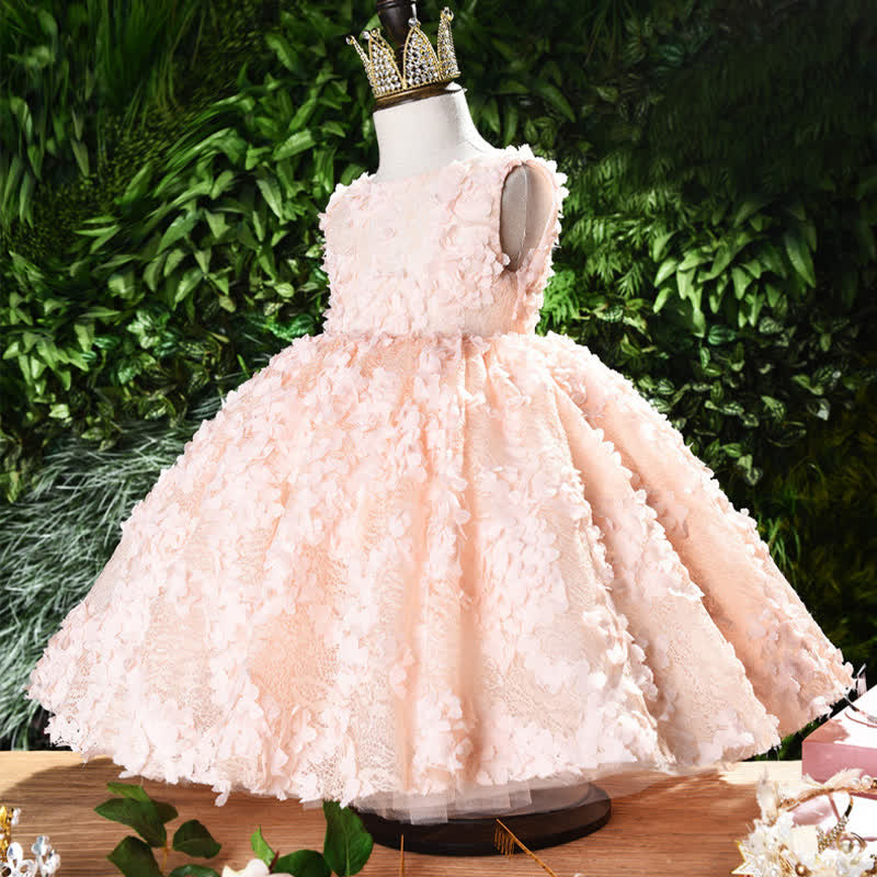 Chemical Fiber Blend Lace Rosette Sleeveless Maxi Dresses - image 2