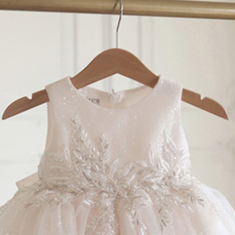 Chemical Fiber Blend Lace Embroidery Sleeveless Mid-long Dresses - image 4