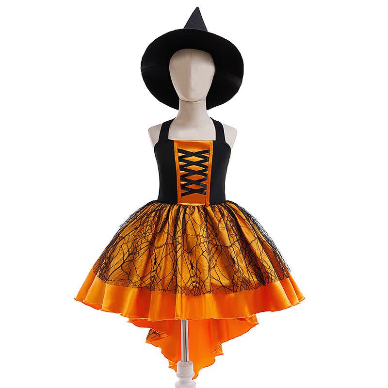 Chemical Fiber Blend Split Joint Sleeveless Midi Dresses - Orange - 12Y - image 3