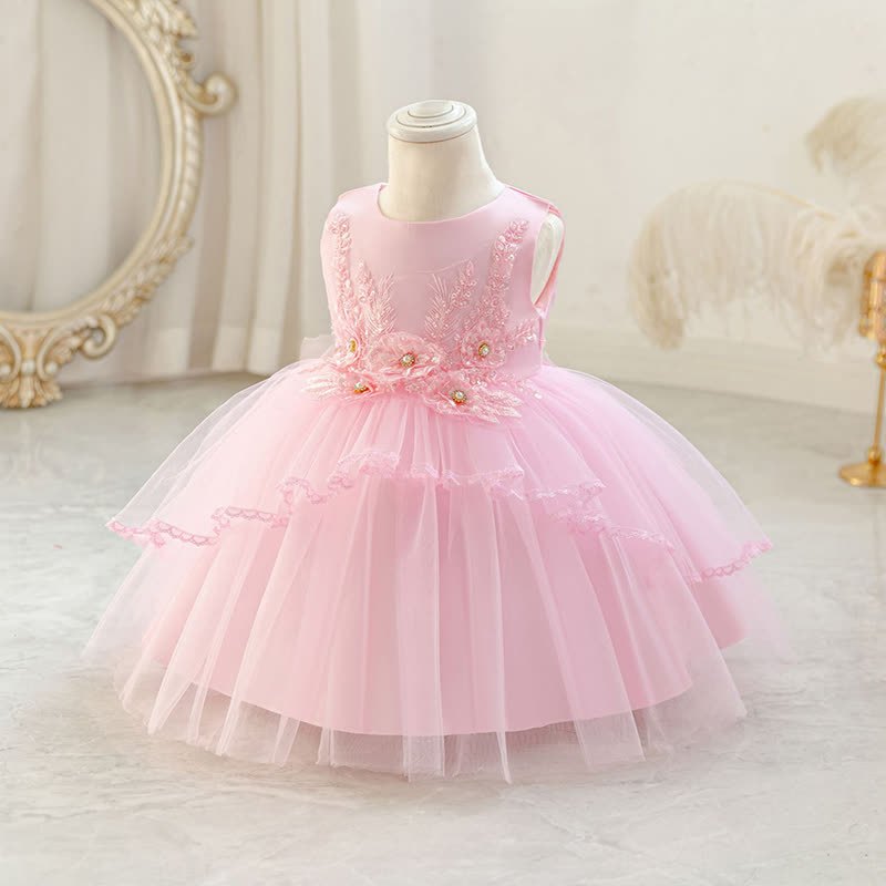 Mesh Rosette Asymmetric Sleeveless Midi Dresses - image 2