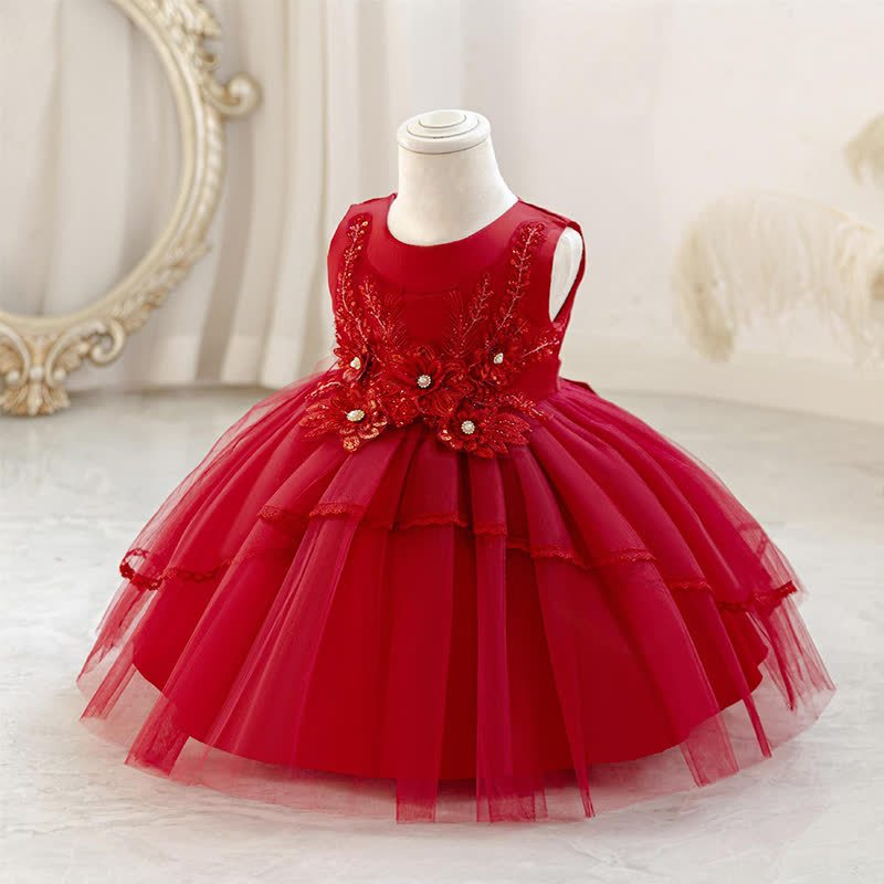 Mesh Rosette Asymmetric Sleeveless Midi Dresses - image 5