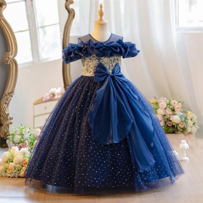 Mesh Bow Ruched Short Sleeve Maxi Dresses - image 2