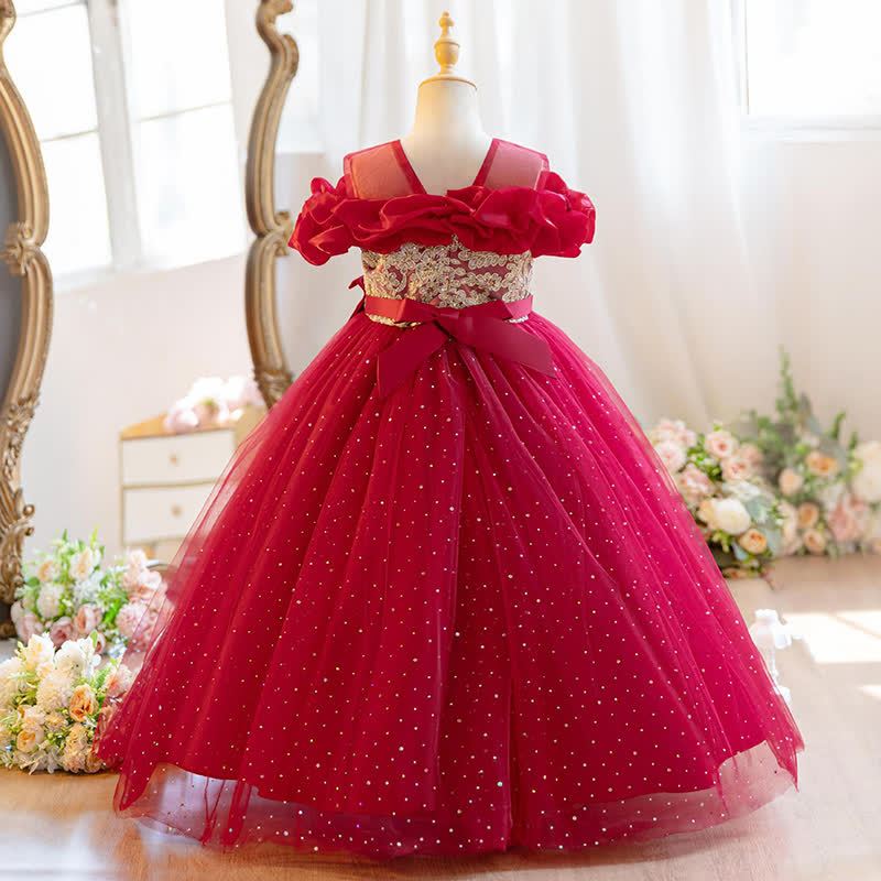 Mesh Bow Ruched Short Sleeve Maxi Dresses - image 10