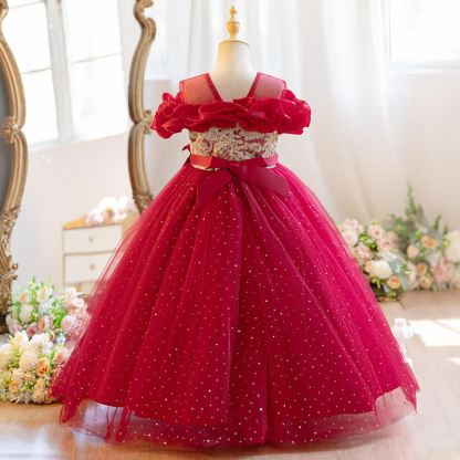 Mesh Bow Ruched Short Sleeve Maxi Dresses - image 10