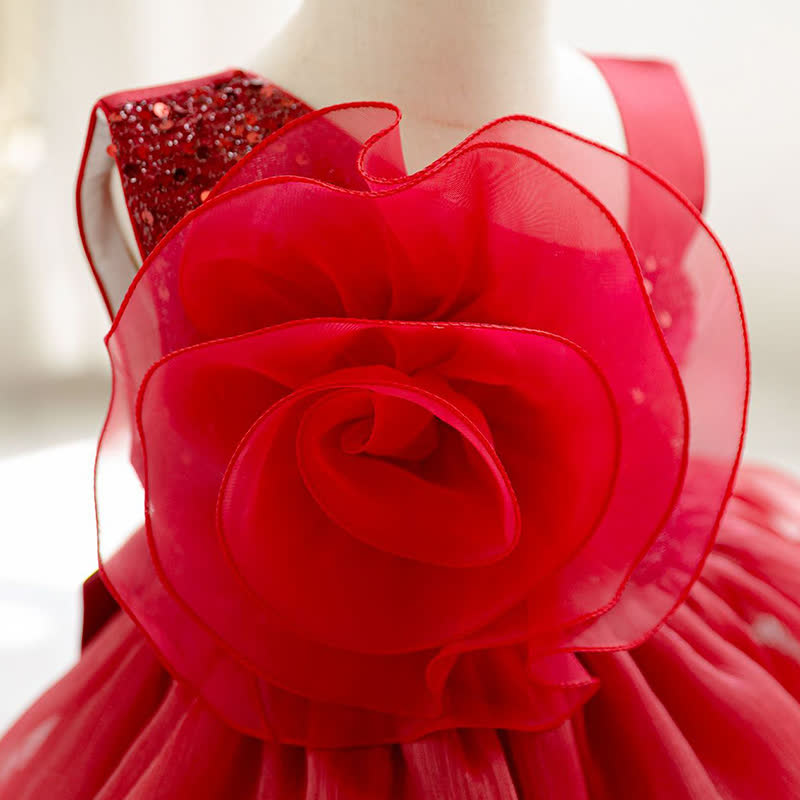 Chemical Fiber Blend Folds Rosette Sleeveless Midi Dresses - image 4