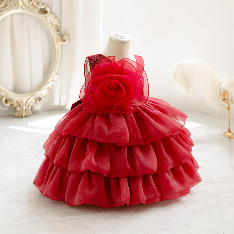 Chemical Fiber Blend Folds Rosette Sleeveless Midi Dresses - image 2