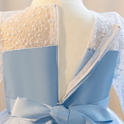 Embroidery Mesh Piping Long Sleeve Midi Dresses - image 23