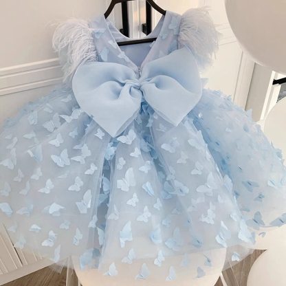 Mesh Feather-trimmed Bow Sleeveless Midi Dresses - image 2