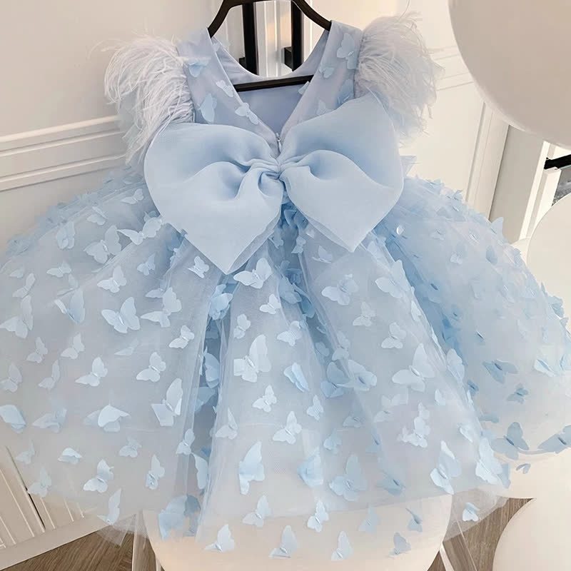 Mesh Feather-trimmed Bow Sleeveless Midi Dresses - image 2