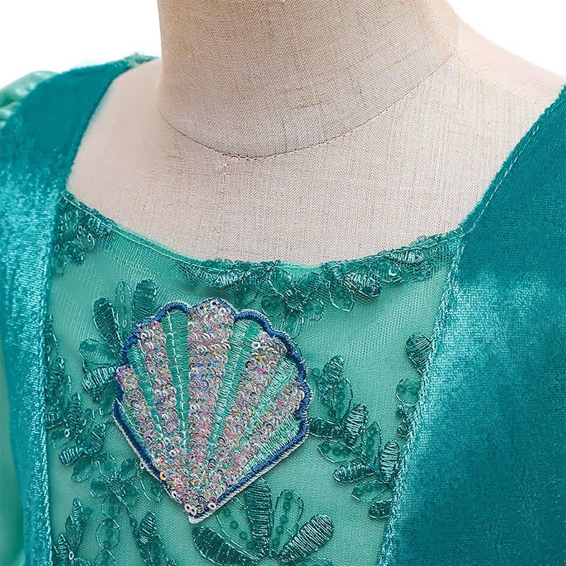 [Archive Sale] Chemical Fiber Blend Lace Folds Long Sleeve Maxi Dresses - image 5