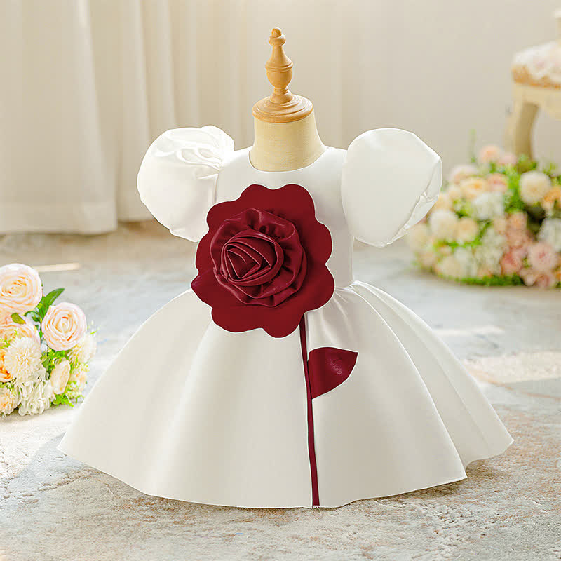 Satin Rosette Short Sleeve Mid-long Dresses - image 10