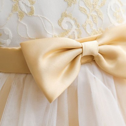 Mesh Folds Bow Cap Sleeve Midi Dresses - image 9