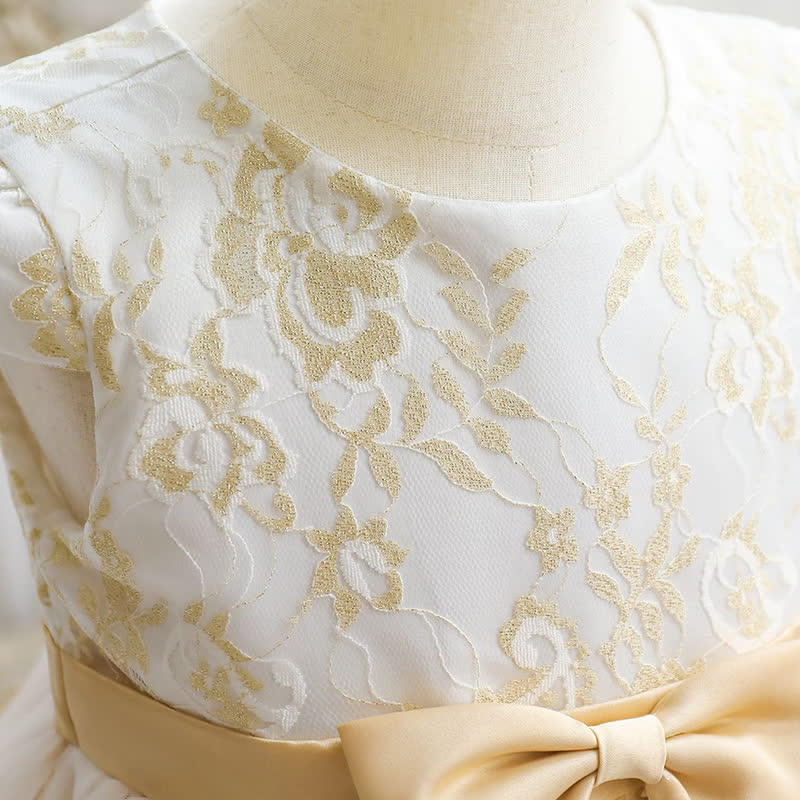 Mesh Folds Bow Cap Sleeve Midi Dresses - image 7