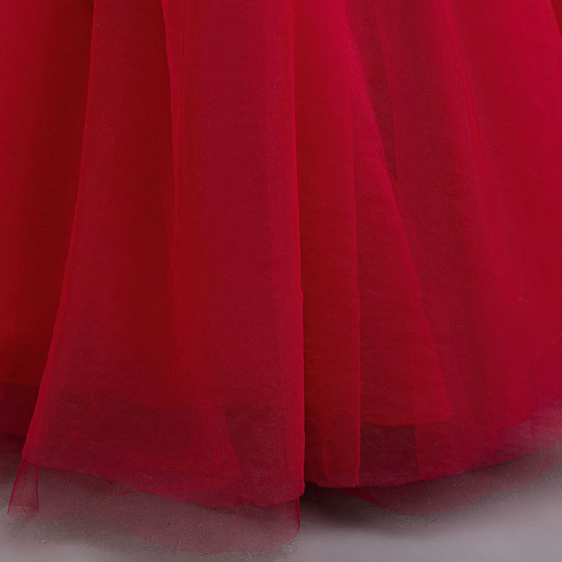 Mesh Applique Cap Sleeve Maxi Dresses - image 5