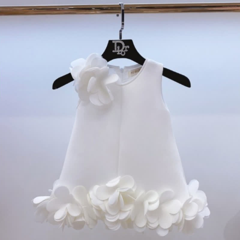 Scuba Knit Rosette Sleeveless Midi Dresses - White - 12-13Y - image 5