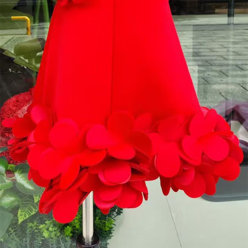 Scuba Knit Rosette Sleeveless Midi Dresses - image 14