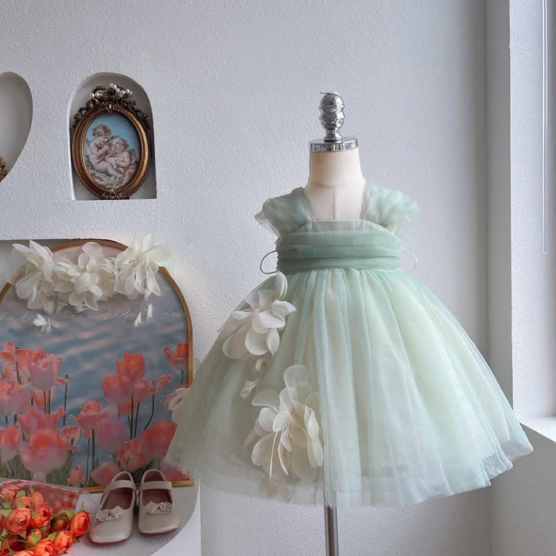 Mesh Rosette Sleeveless Midi Dresses - image 3