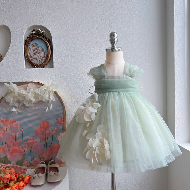 Mesh Rosette Sleeveless Midi Dresses - image 3