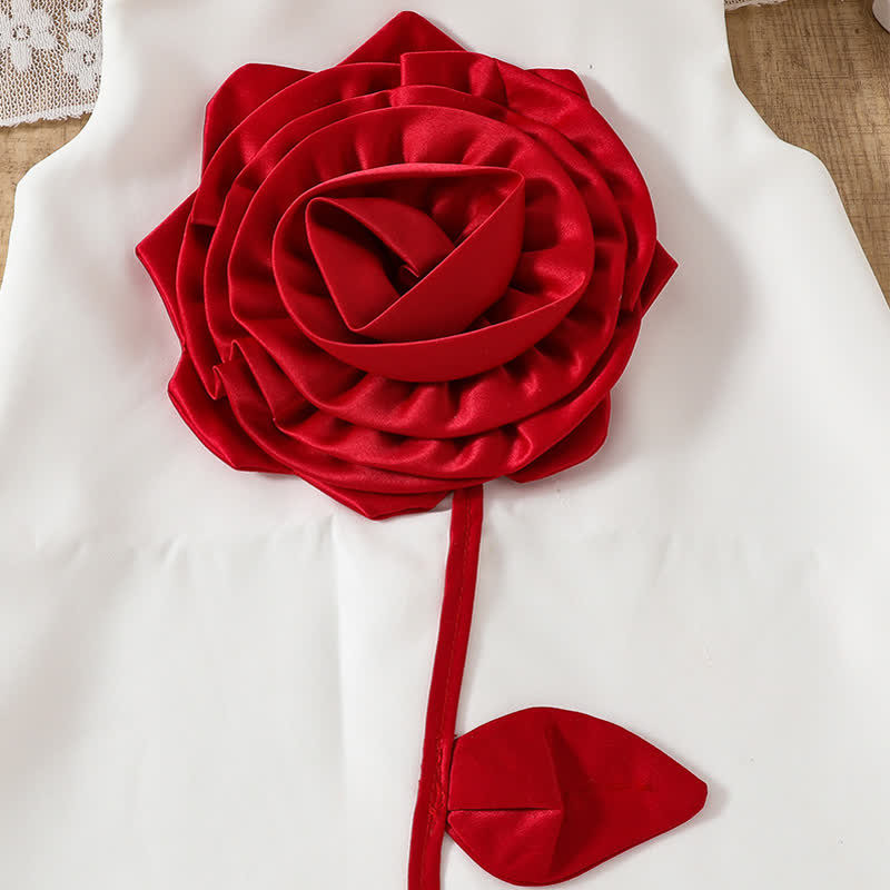 Chemical Fiber Blend Rosette Sleeveless Midi Dresses - image 5