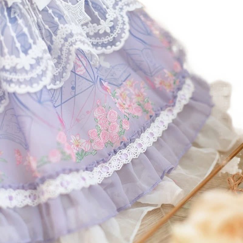 [Archive Sale] Chemical Fiber Blend Stitching Lace Short Sleeve Midi Dresses - image 4