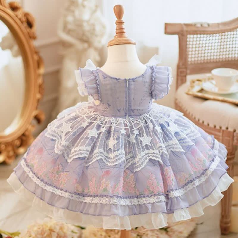 [Archive Sale] Chemical Fiber Blend Stitching Lace Short Sleeve Midi Dresses - image 2