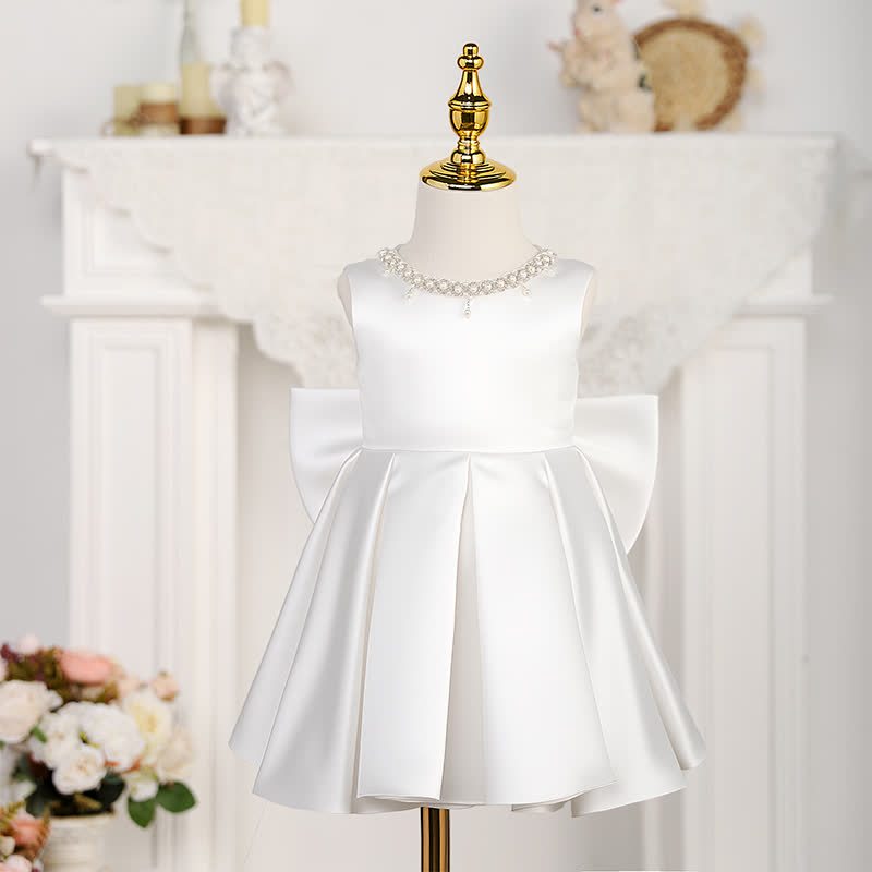 Satin Bow Sleeveless Midi Dresses - image 2