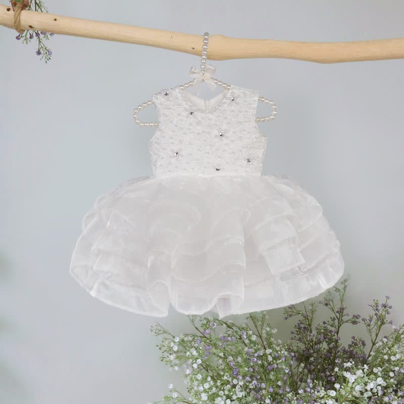 Organza Imitation Pearls Beaded Loose Midi Dresses - image 2