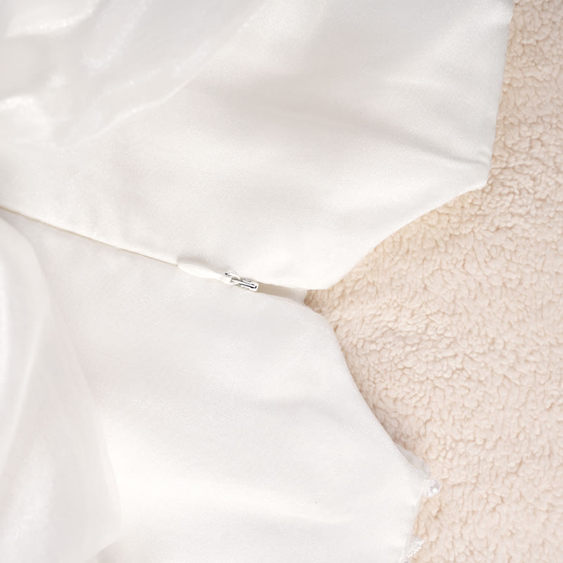 Organza Imitation Pearls Beaded Loose Midi Dresses - image 5