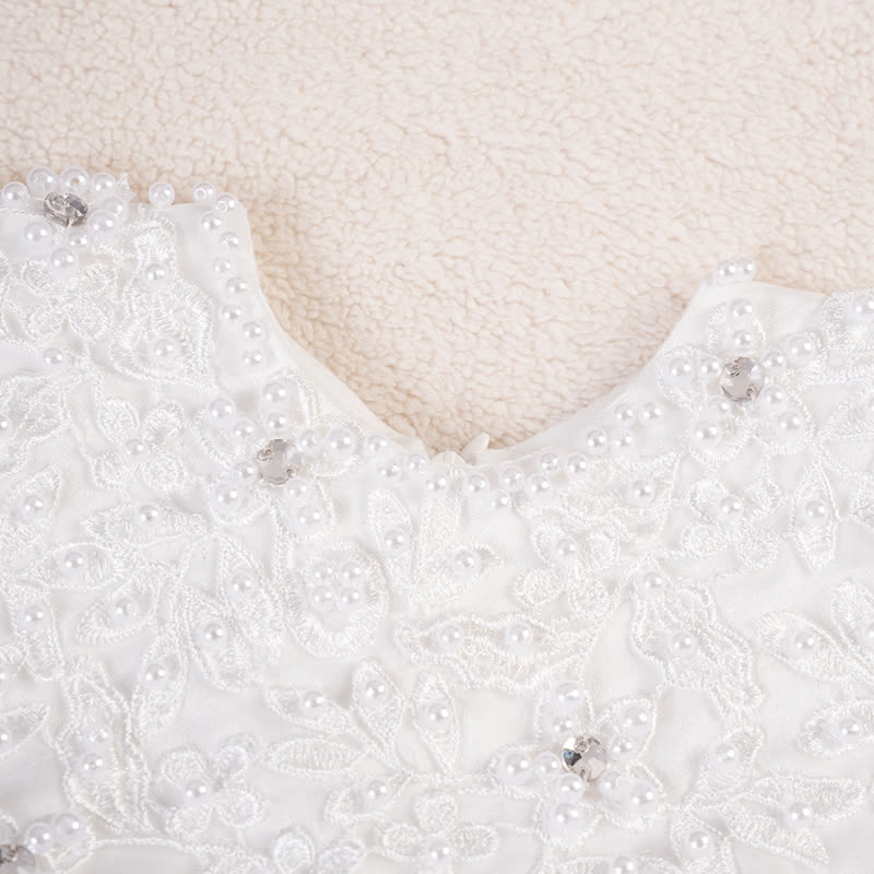 Organza Imitation Pearls Beaded Loose Midi Dresses - image 4